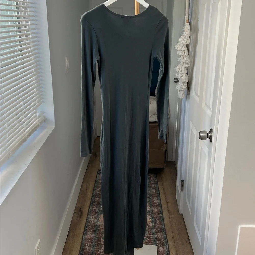 Prairie Underground Organic Cotton Longsleeve Boho Midi Dress Atlantic Blue S - Picture 7 of 8